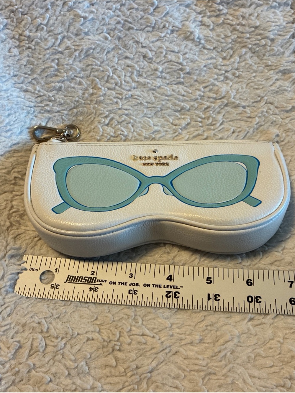 kate spade white sunglasses case with blue graphic - Picture 4 of 6